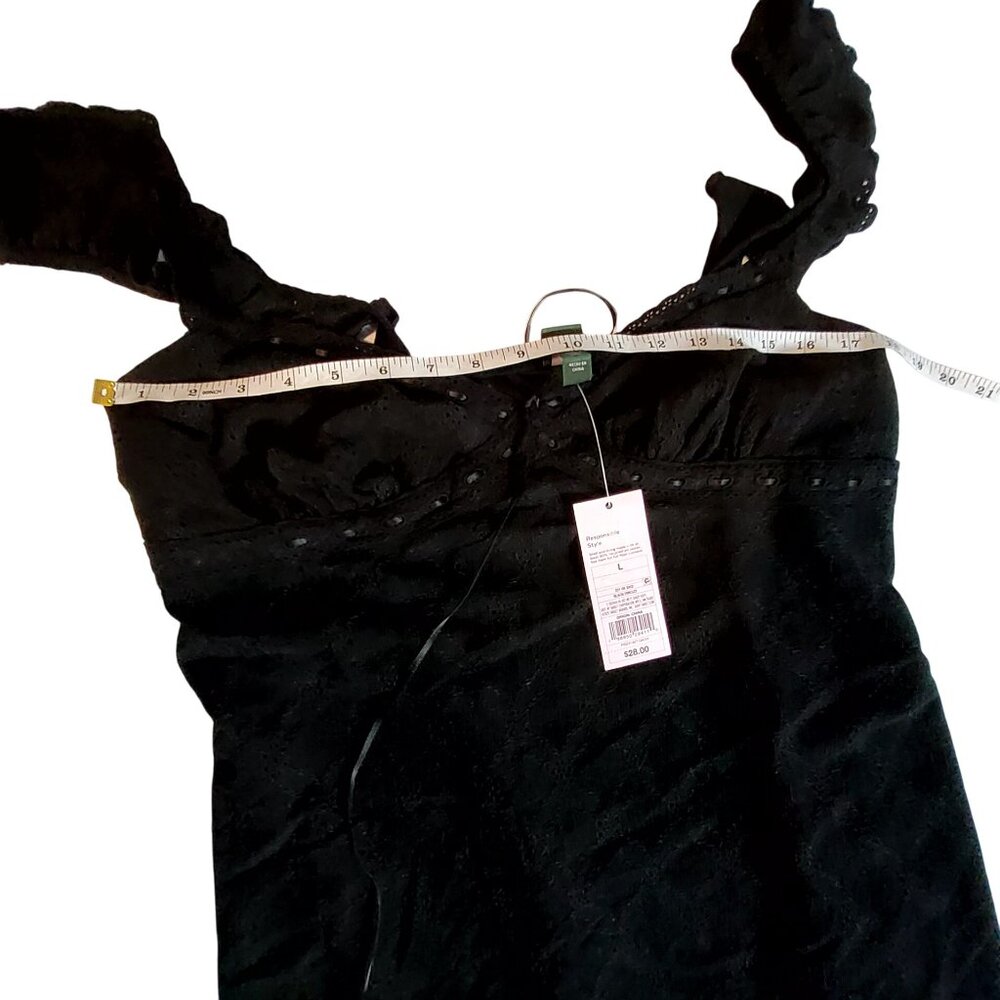 Wild Fable Off-The-Shoulder Black Lace Dress With Lining & Tags lace design - Picture 6 of 12